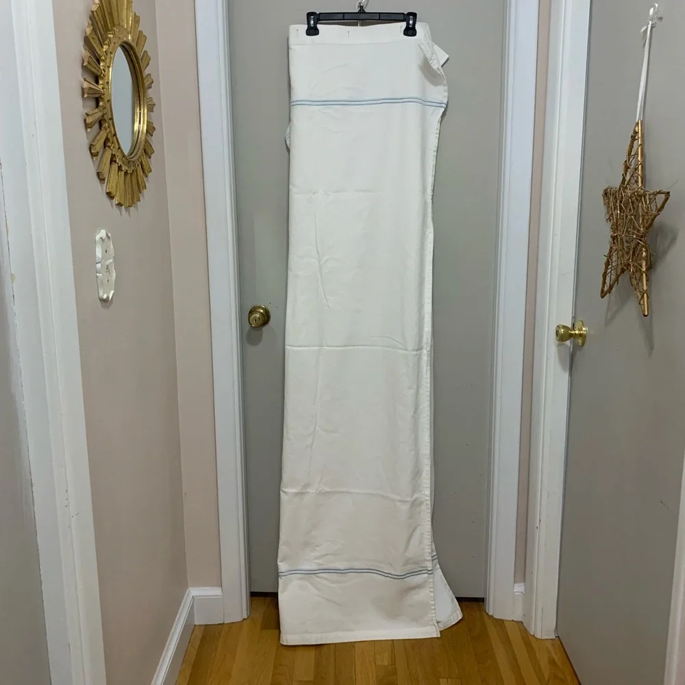 White and Blue Striped Shower Curtain